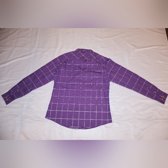 Coofandy Long Sleeve Purple & White Checkered, Orange Button Down Shirt, M. NWT. - Picture 10 of 12